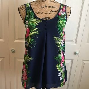 Candies Floral Tank Top With Bow